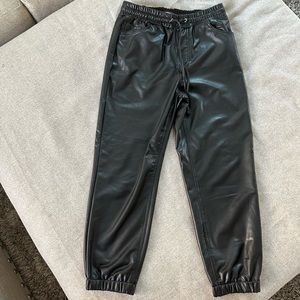 High Waisted Faux Leather Jogger